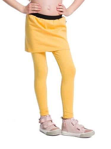 Legginsy długie ze spódniczką żółty