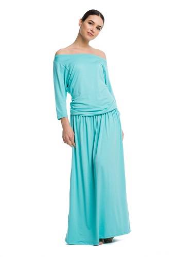Long MAXI viscose dress - turquoise