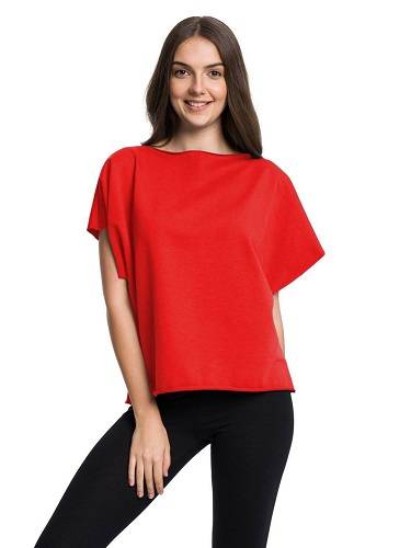 Oversized red T-shirt blouse