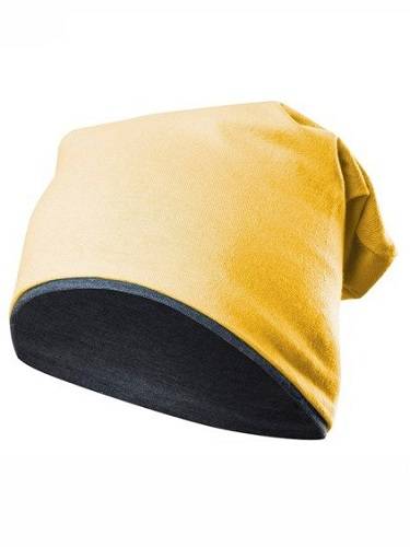 Two-layer hat GNOME SMURFETTE yellow + graphite.