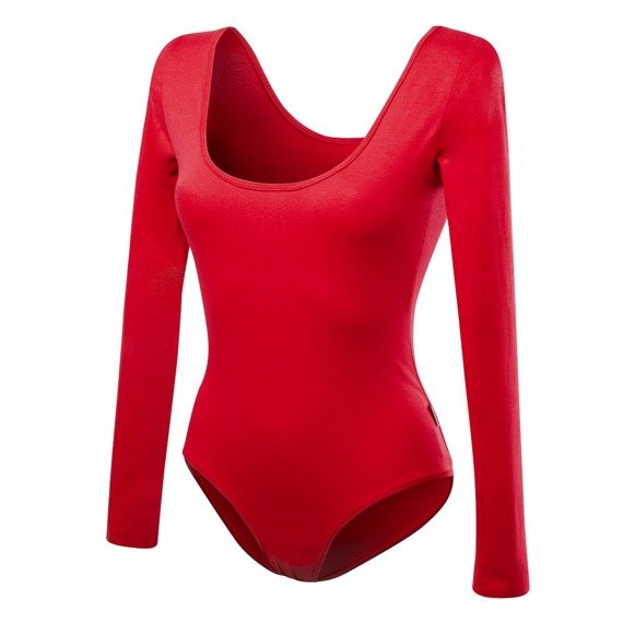 Women's Red Slimming Long Sleeve Bodysuit
