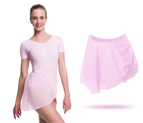 Chiffon Tie Skirt Ballet and Gymnastics Training - Pink