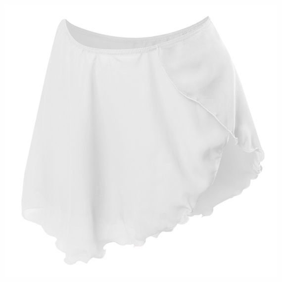 Chiffon Tie Training Skirt for Ballet and Gymnastics - White