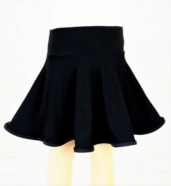 Flared circle training skirt VISCOSA black