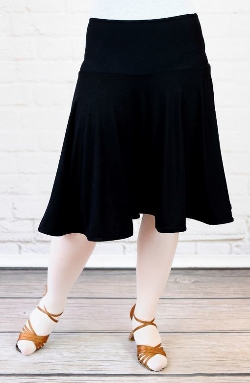 Flared circle training skirt VISCOSA black