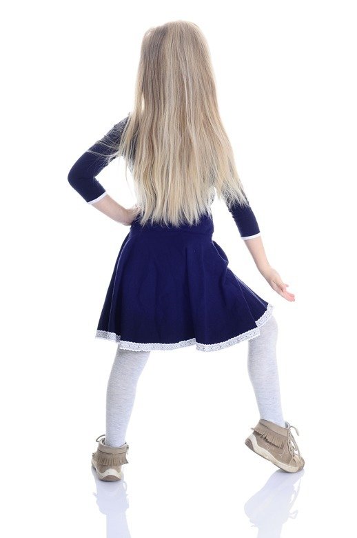 Lovely navy lace dress for little girl.