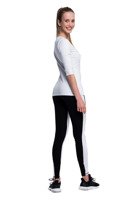 Black leggings with white stripes black white.