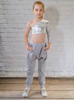 Children's tracksuit pants in grey mélange.