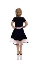 Elegant Flared Tulle Dress for Girls in Pink and Black