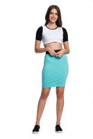 Fitted MIDI Viscose Skirt - Turquoise