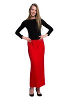 Fitted Viscose MAXI Skirt - Red.