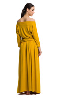 Long MAXI viscose dress - mustard.