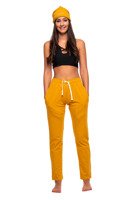 Long straight mustard sweatpants.