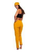 Long straight mustard sweatpants.