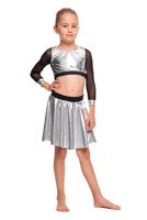 Metallic Silver Shimmering Circle Skirt