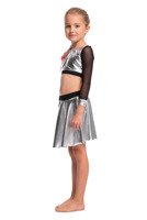 Metallic Silver Shimmering Circle Skirt