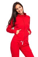 Sport sweatshirt with stand-up collar, zip and pockets red.