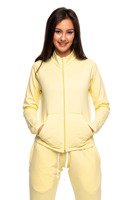 Sport sweatshirt with stand-up collar, zipper and lemon pockets.