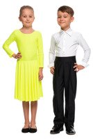 Tournament Ballroom Dance Dress for Girls FIRST STEP Neon Fluorescent Yellow