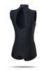 Women's Gymnastics Training Body Suit - Tear Drop Back and Golf Collar - Black.