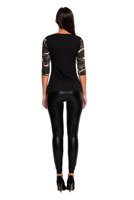 Women's High-Waisted Shiny Black Leggings