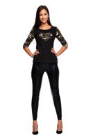 Women's High-Waisted Shiny Black Leggings