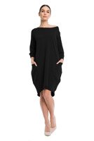 Women's Oversized Tunic Dress Blouse Black