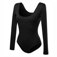 Women's slimming black long sleeve body suit