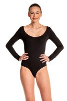 Women's slimming black long sleeve body suit