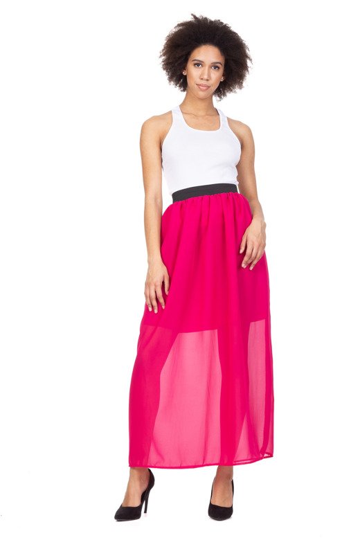 Jupe mousseline MAXI - fuchsia