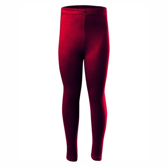 Legging sport femme homme enfant avec une jambe longue en coton bordeaux