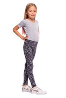 Damen-Sportleggings für Kinder mit grauem KATZEN-Muster