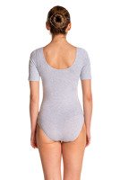 Gymnastikbody kurzarm B100K melange-grau