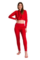 Pantaloni della tuta attillati da donna rossi