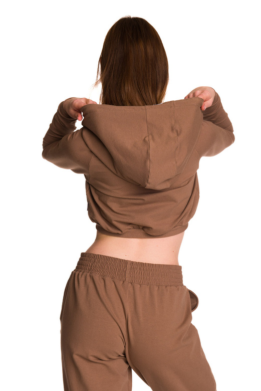 Kurzes Kinder-Sweatshirt mit großer Kapuze für Mädchenkaffee