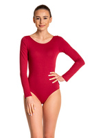 Body d'entraînement de gymnastique à manches longues B100D bordeaux