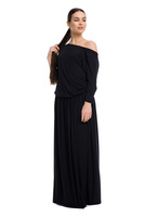 Rochie MAXI lunga din vascoza - neagra