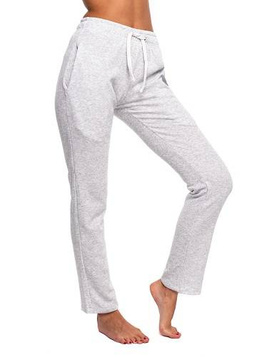 Long straight gray melange sweatpants