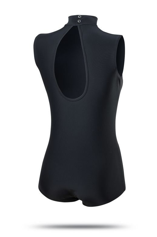 Damen Gymnastik-Trainingsbody TEAR back GOLF Kragen schwarz