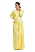 Long MAXI viscose dress - lemon.