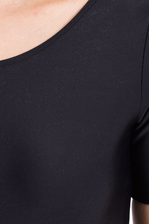 Body allenamento ginnastica con maniche corte in lycra L100K nero