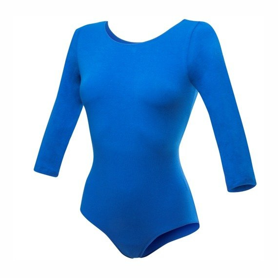 Body d'entrainement de gymnastique manches 3/4 B10034 bleu bleuet