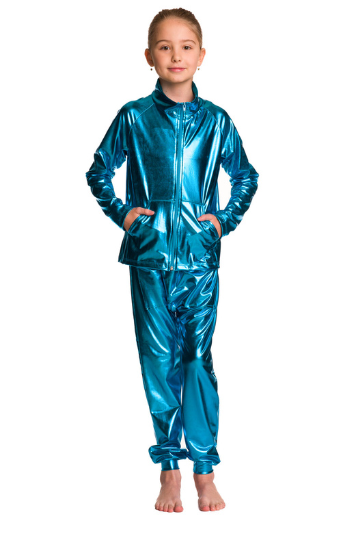 Turquoise Metallic Children's Dance Pants