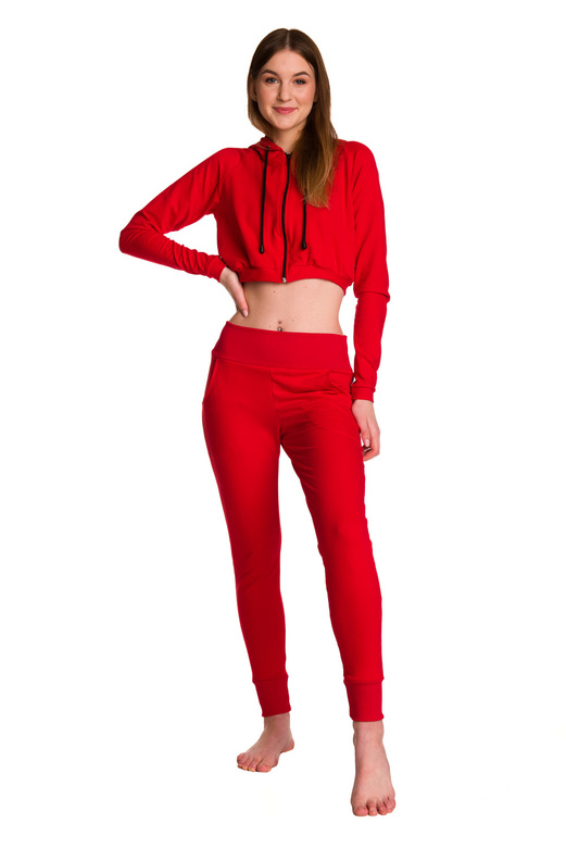 Pantaloni della tuta attillati da donna rossi