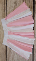 Flared Cotton Skirt for Girls ECO-LINE - White Pink