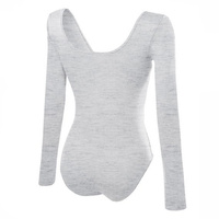 Body snellente melange a maniche lunghe da donna - grigio