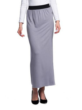 Taillierter MAXI-Viskoserock - grau