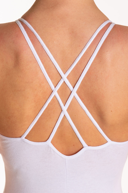 Body de antrenament gimnastică cu bretele SPIDER B103C alb