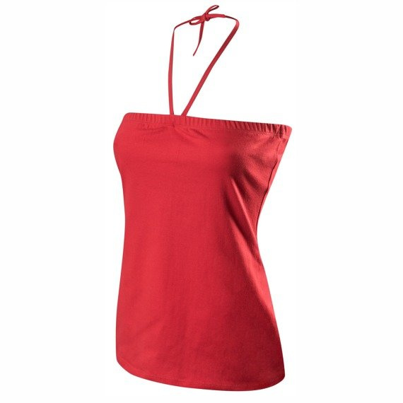 Top a corsetto legato intorno al collo - rosso