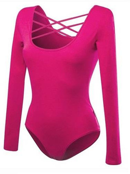 Body de damă cu mâneci lungi, fucsia, cu șireturi